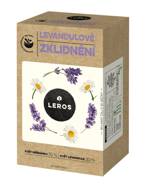 Bylinný čaj Leros Zklidnění - Heřmánek a levandule, 20x 1g