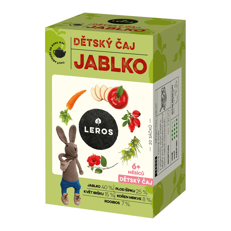 LEROS Dětský čaj jablko 20 sáčků