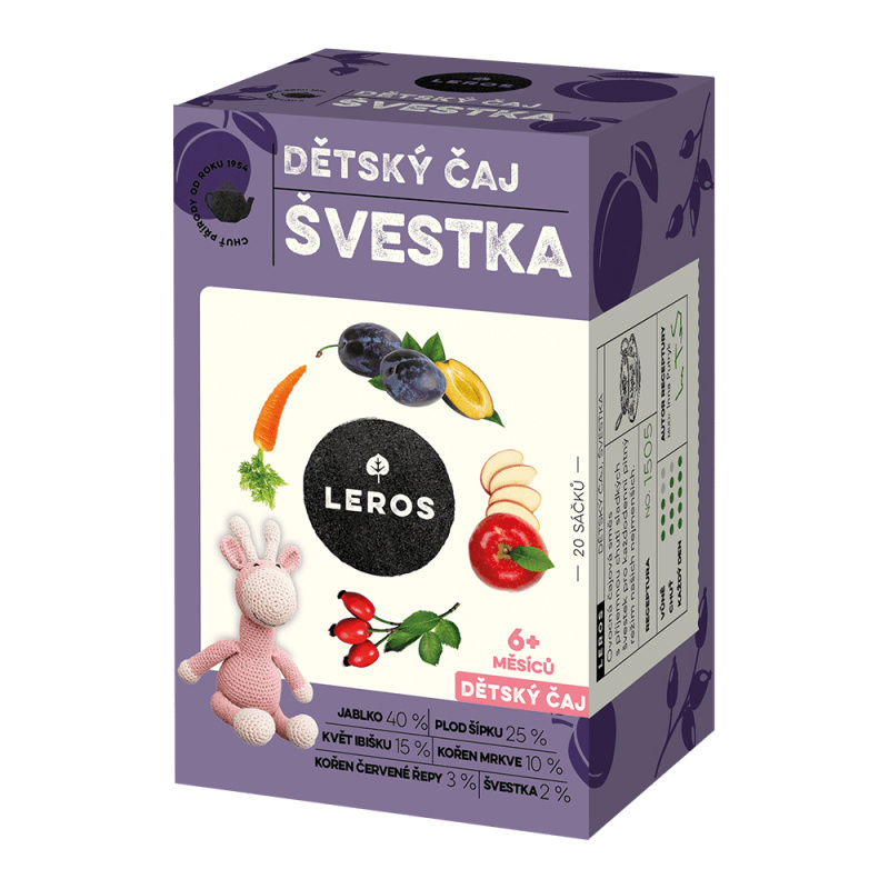 LEROS Dětský čaj švestka 20 sáčků