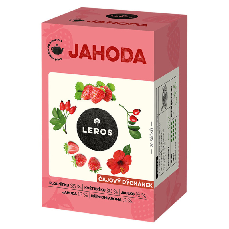 Leros Čajový Dýchánek - bylinný čaj - Jahoda
