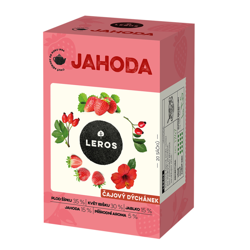 Leros Čajový Dýchánek - bylinný čaj - Jahoda