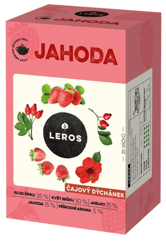 Leros Čajový Dýchánek - bylinný čaj - Jahoda