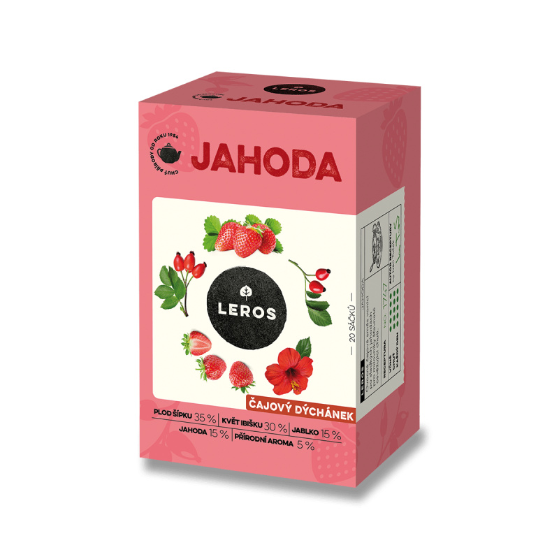 Leros Čajový Dýchánek - bylinný čaj - Jahoda