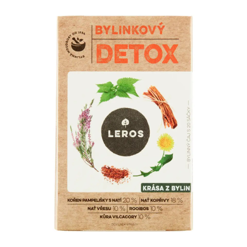 Bylinný čaj Leros Dobré bytí - Detox, 20x 1,5g