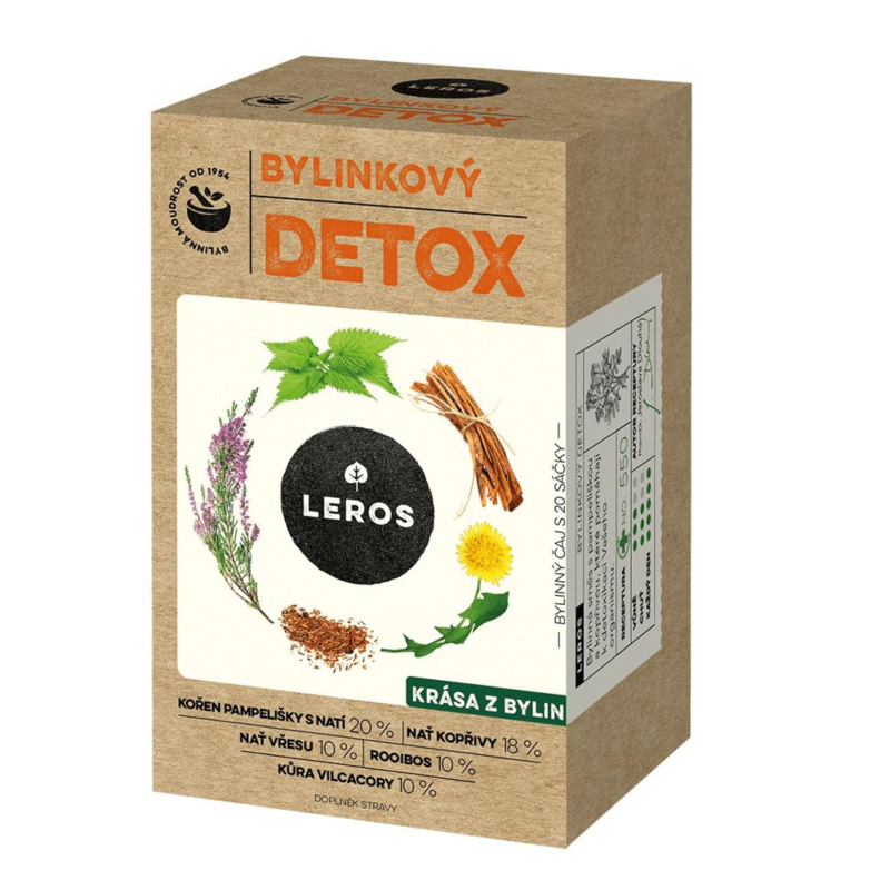 Bylinný čaj Leros Dobré bytí - Detox, 20x 1,5g
