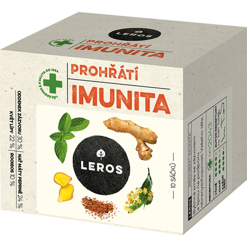 Bylinný čaj Leros Imunita - prohřátí Lípa a zázvor, 10x2 g