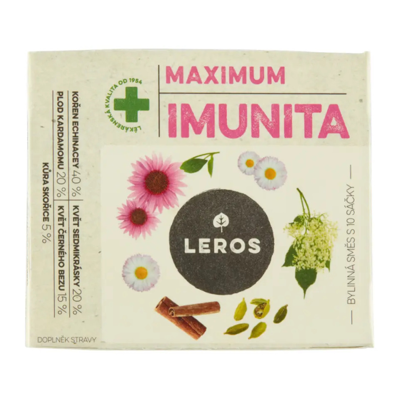 Bylinný čaj Leros Imunita - echinacea a sedmikráska, 10x 1,2 g