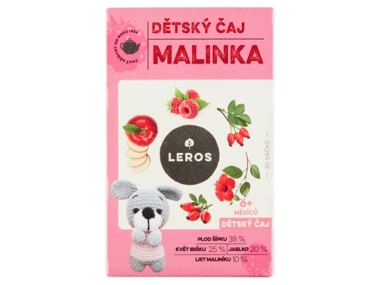 LEROS Dětský čaj malinka 20 sáčků