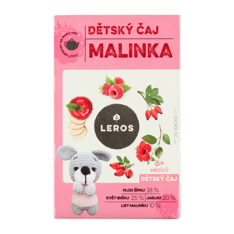 LEROS Dětský čaj malinka 20 sáčků