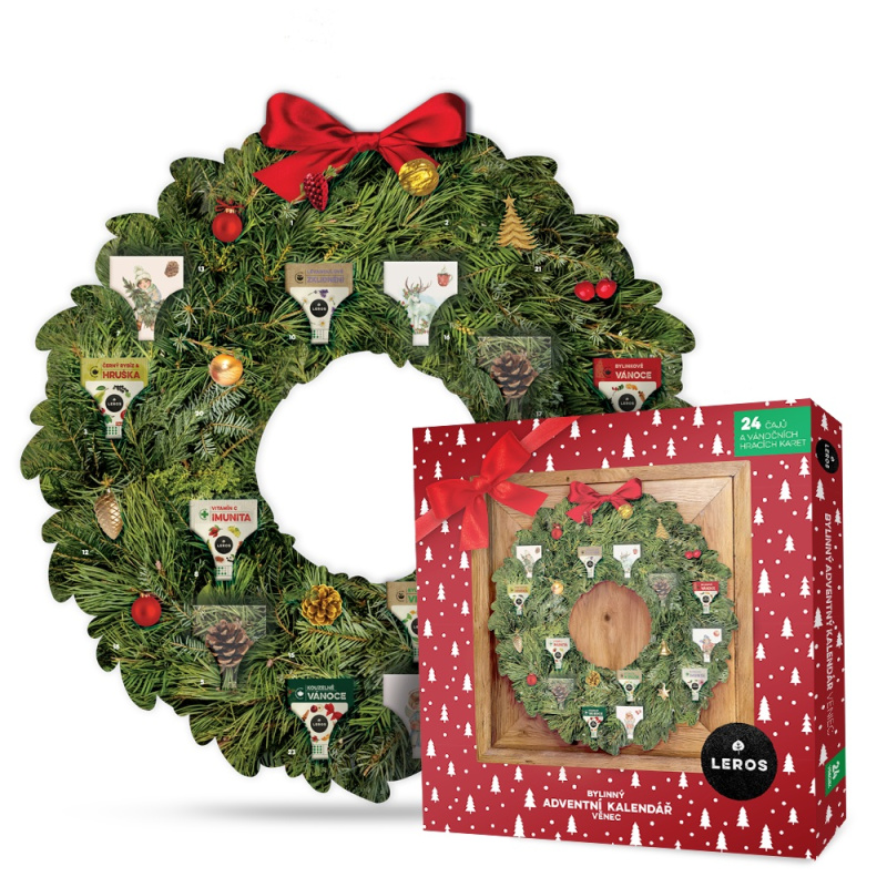 LEROS Bylinný adventní kalendář věnec 24 sáčků