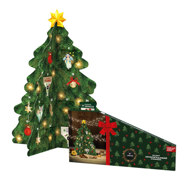 LEROS Bylinný adventní kalendář stromeček 24 sáčků