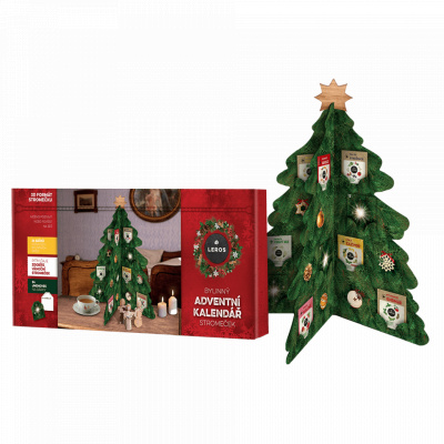 LEROS Bylinný adventní kalendář stromeček 24 sáčků