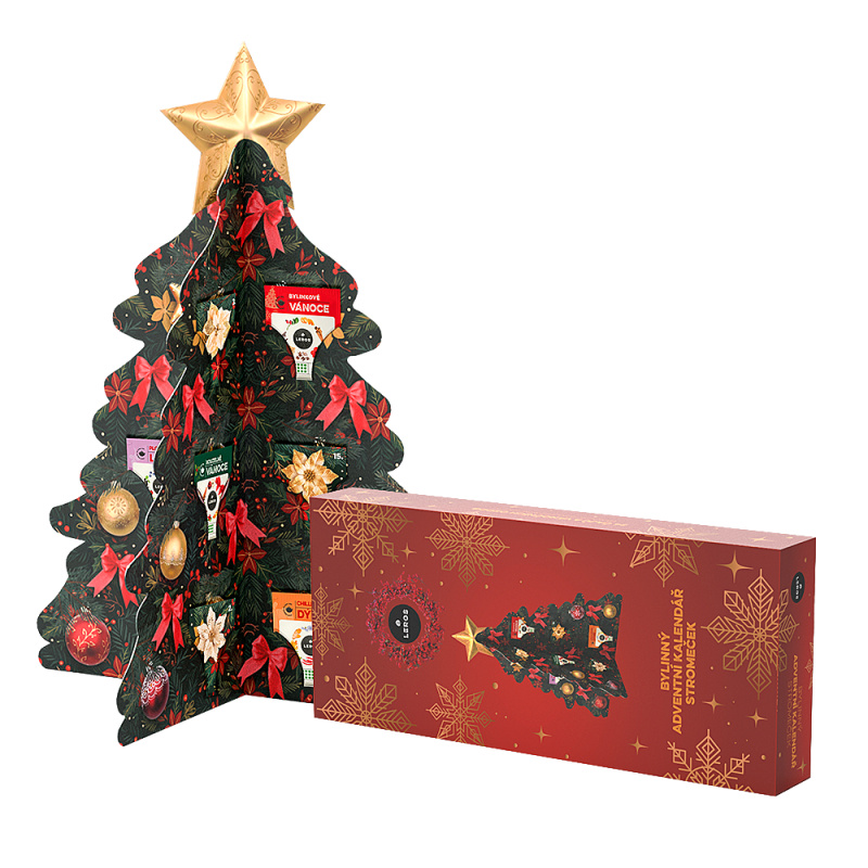 LEROS bylinný adventní kalendář stromeček 24 sáčků