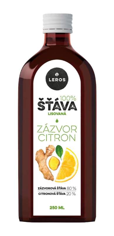 LEROS 100% šťáva zázvor a citron 250 ml