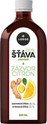 LEROS 100% šťáva zázvor a citron 250 ml