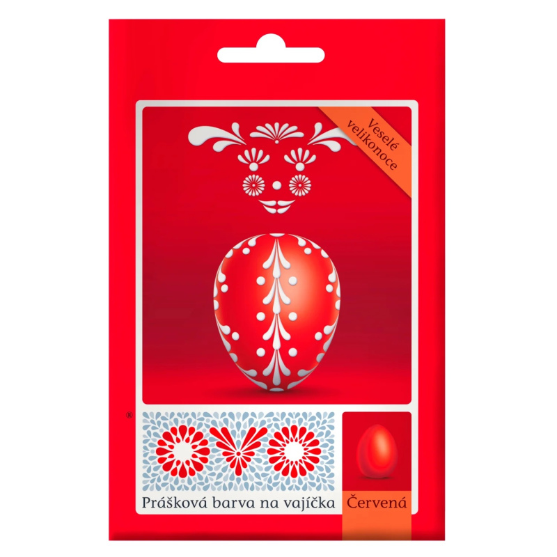 OVO Prášk.barva na vaj. červená
