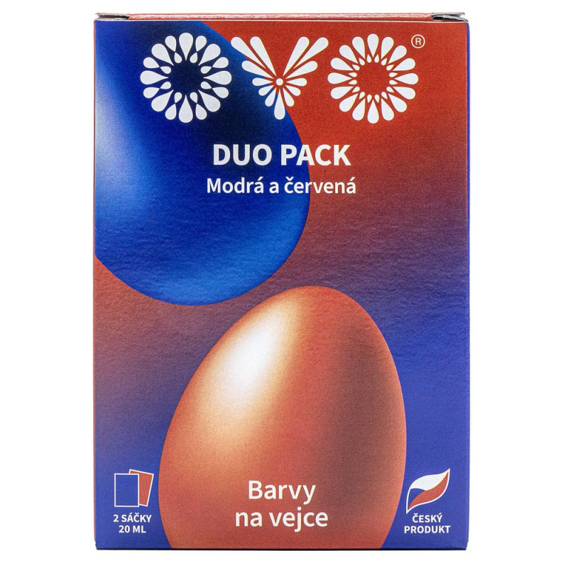 OVO tekuté barvy DUO 2x20ml modrá/červ.