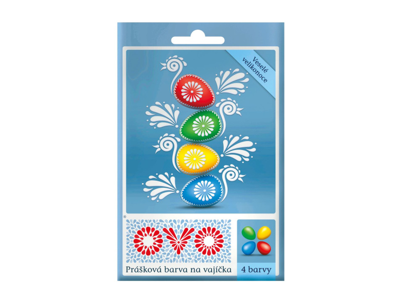 OVO 4 práškové barvy na vajíčka