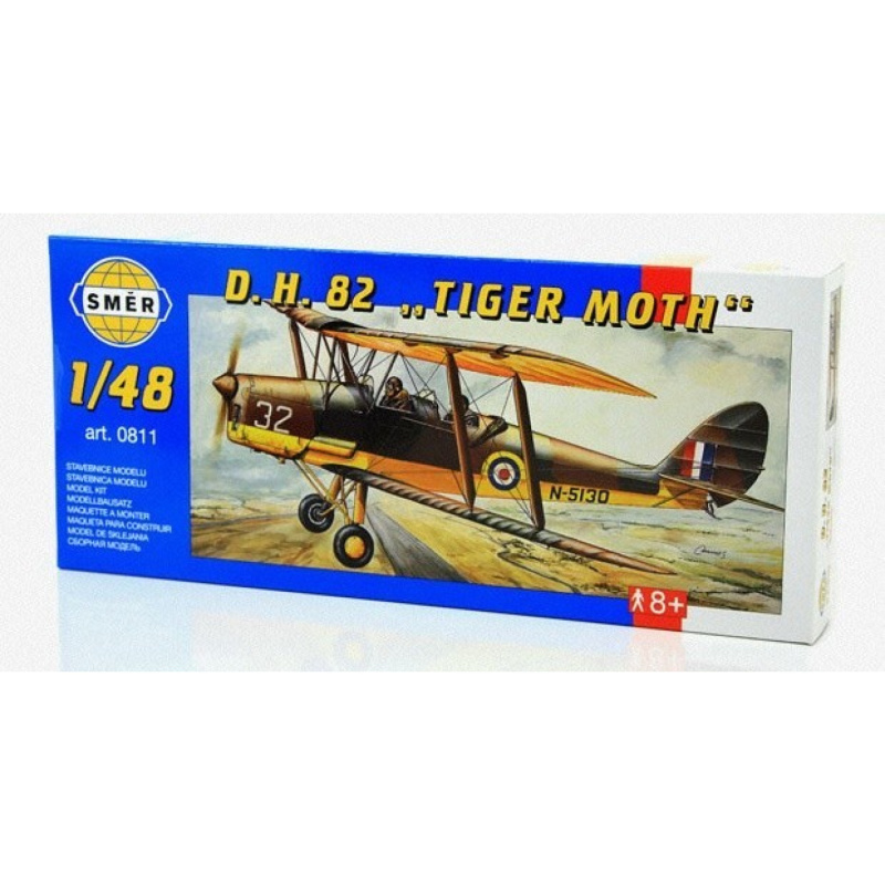Model D.H.82 Tiger Moth 15,4x19cm v krabici 31x13,5x3,5cm