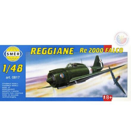 Model Reggiane RE 2000 Falco 1:48 16,1x22cm v krabici 31x13,5x3,5cm