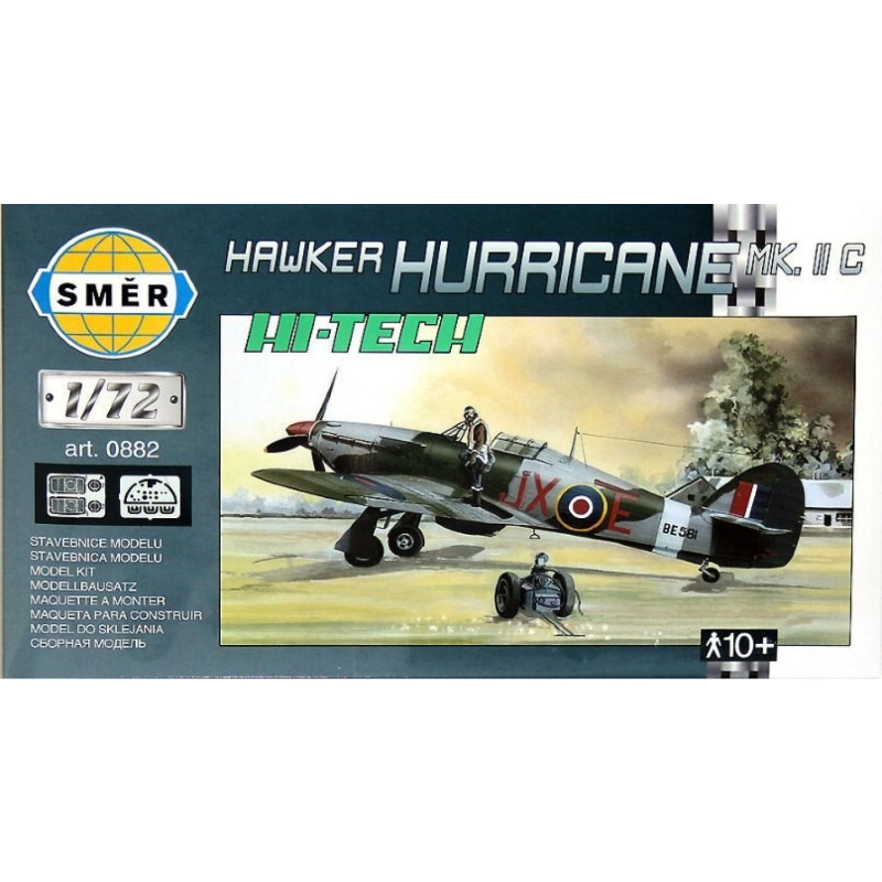 Směr Model Hawker Hurricane MK.II HI TECH 16,9x13,6cm v krabici 25x14,5x4 1:72