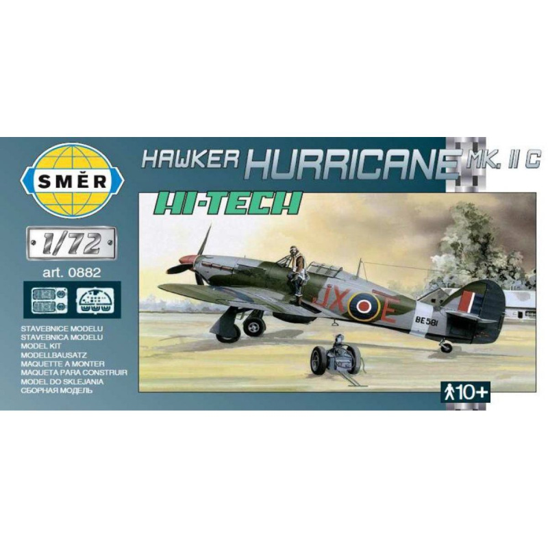 Směr Model Hawker Hurricane MK.II HI TECH 16,9x13,6cm v krabici 25x14,5x4 1:72
