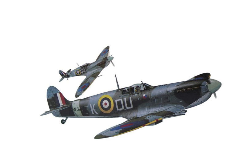 Směr Model Supermarine Spitfire MK.VB HI TECH 12 8x13,6 cm v krabici 25x14 5x4,5 cm 1:72