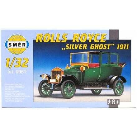 Směr Model Olditimer Rolls Royce stříbrná Ghos 1911 15 2x5,6 cm v krabici 25x14 5x4 1:32