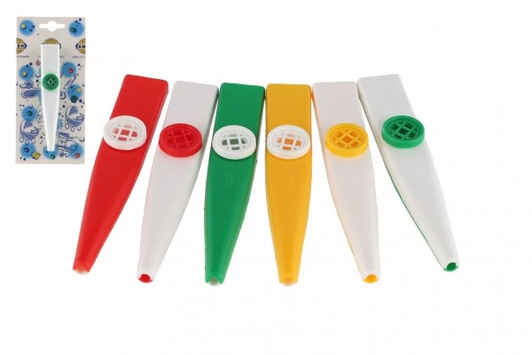 SMĚR KAZOO plastový foukací hudební nástroj 12cm 3 barvy