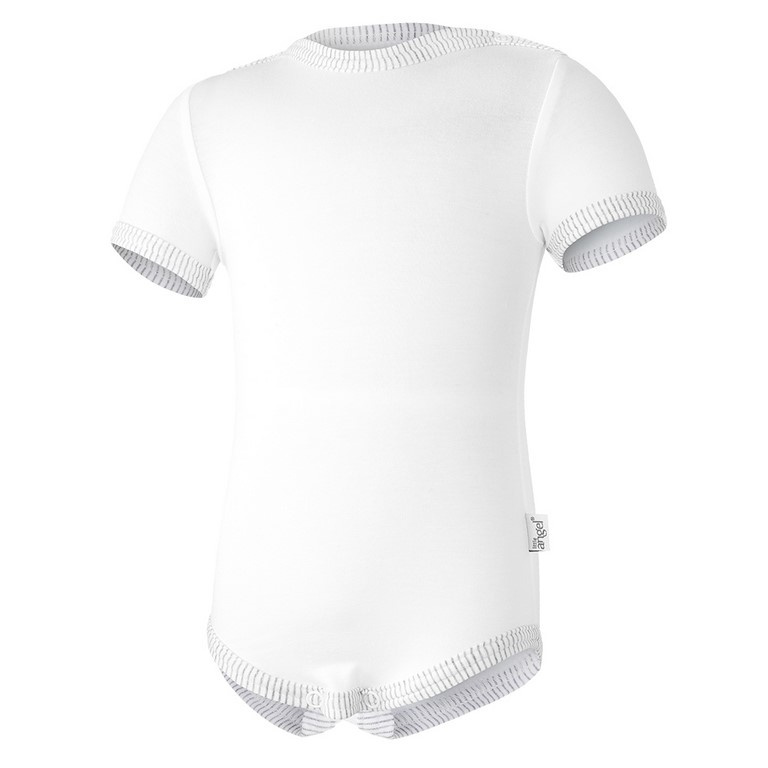 Little Angel Body tenké KR Outlast® - bílá/pruh bílošedý melír Velikost oblečení: 62