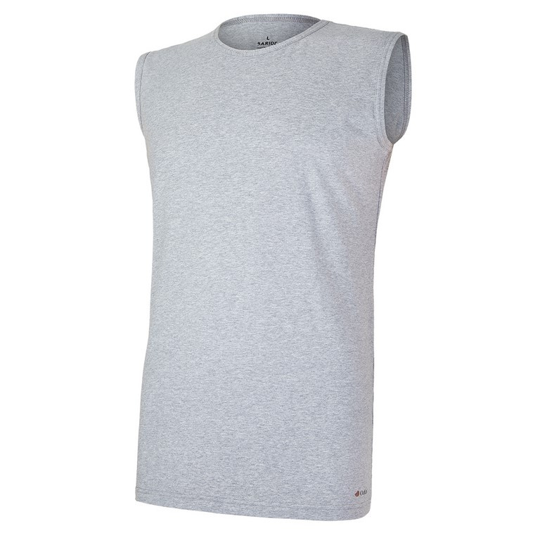 BARIDI wear Tričko pánské bez rukávů tenké Outlast® - šedý melír Velikost oblečení: XXL