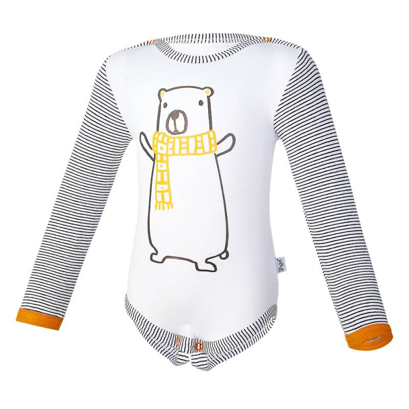 Little Angel Body smyk DR pruh Outlast® - bílá medvěd/pruh bíločerný Velikost oblečení: 68