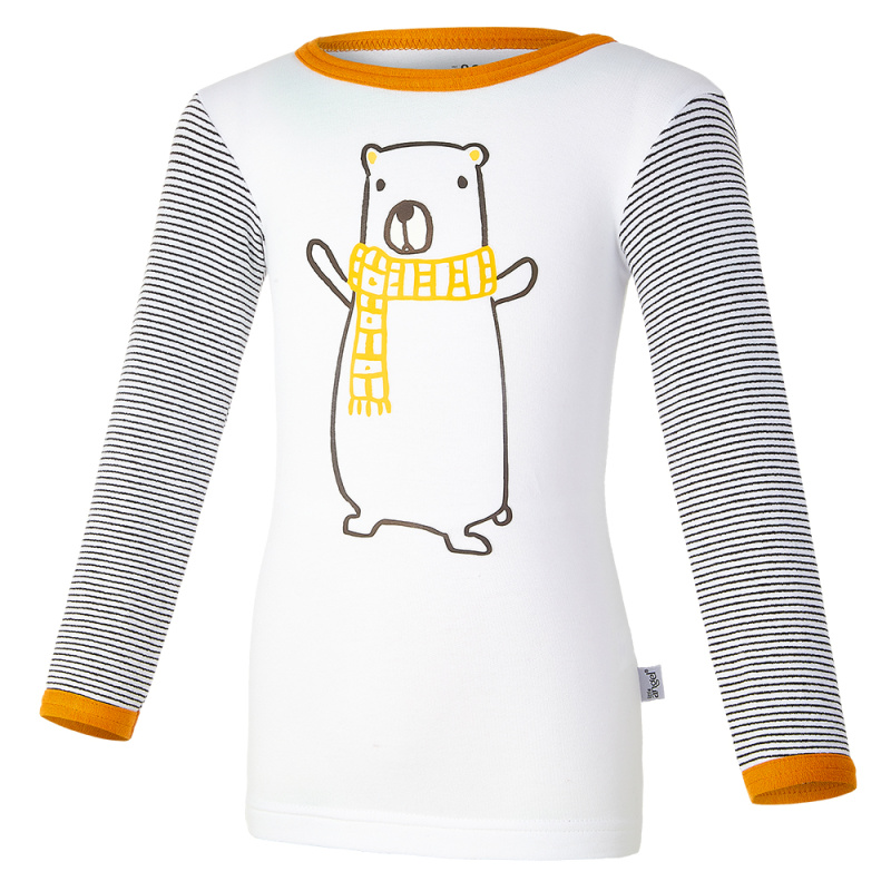 Little Angel Tričko smyk obrázek DR Outlast® - bílá-medvěd/pruh Velikost oblečení: 86