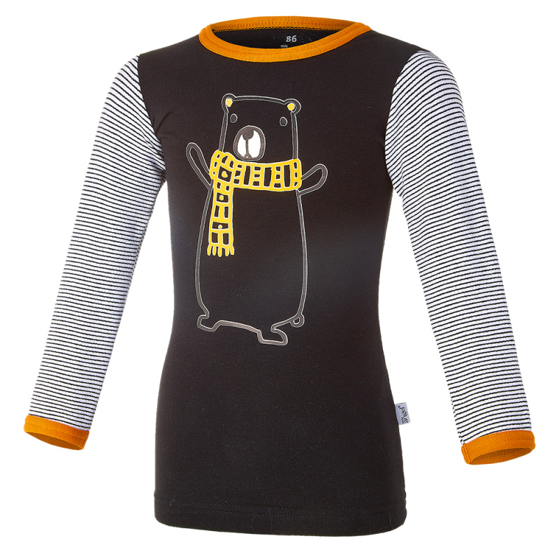 Little Angel Tričko smyk obrázek DR Outlast® - černá-medvěd/pruh Velikost oblečení: 86