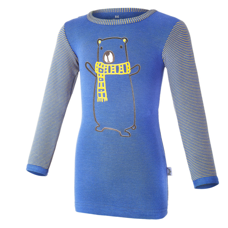 Little Angel Tričko smyk obrázek DR Outlast® - indigo-medvěd/pruh Velikost oblečení: 86