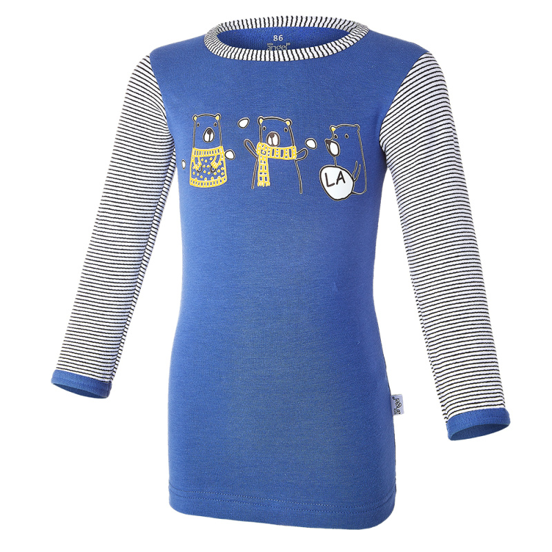 Little Angel Tričko smyk obrázek DR Outlast® - indigo-medvědi LA/pruh Velikost oblečení: 86