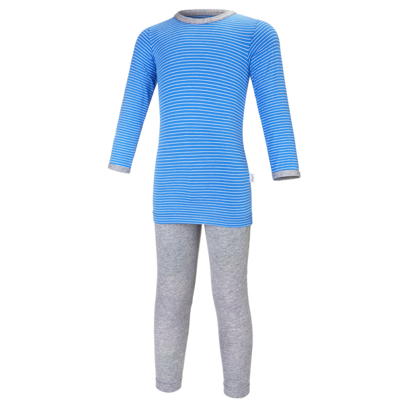 Little Angel Pyžamo DR Outlast® - pruh modrobílý/šedý melír Velikost oblečení: 92