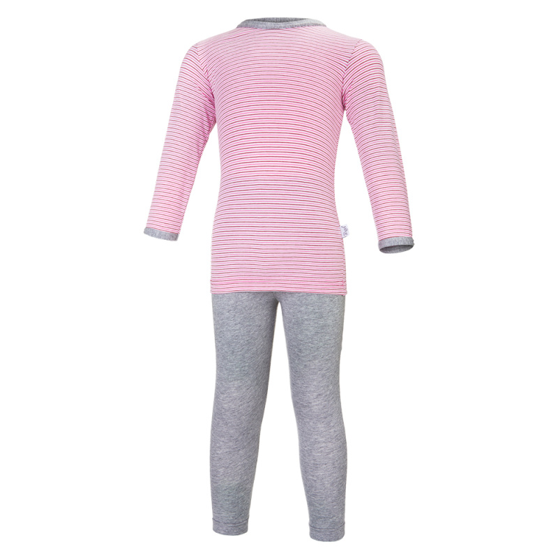 Little Angel Pyžamo DR Outlast® - pruh růžovobordový/šedý melír Velikost oblečení: 122