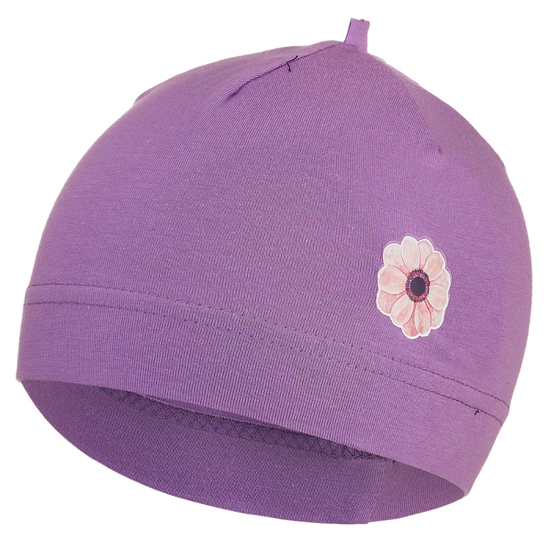 Little Angel Čepice tenká obrázek Outlast® - fialová/kytka Velikost čepic: 1 | 36-38 cm