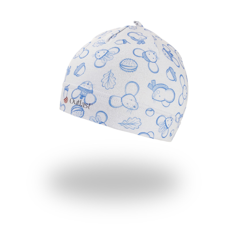 Little Angel Čepice smyk natahovací TISK Outlast ® - sv.ledově modrá myšky Velikost čepic: 1 | 36-38 cm
