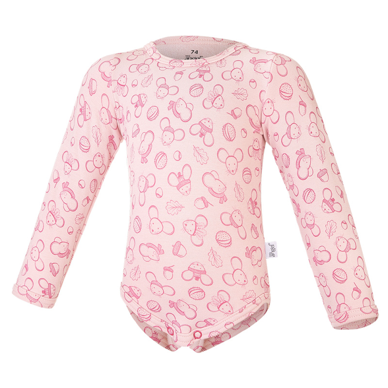 Little Angel Body tričko smyk TISK Outlast® - sv.starorůžová myšky Velikost oblečení: 92