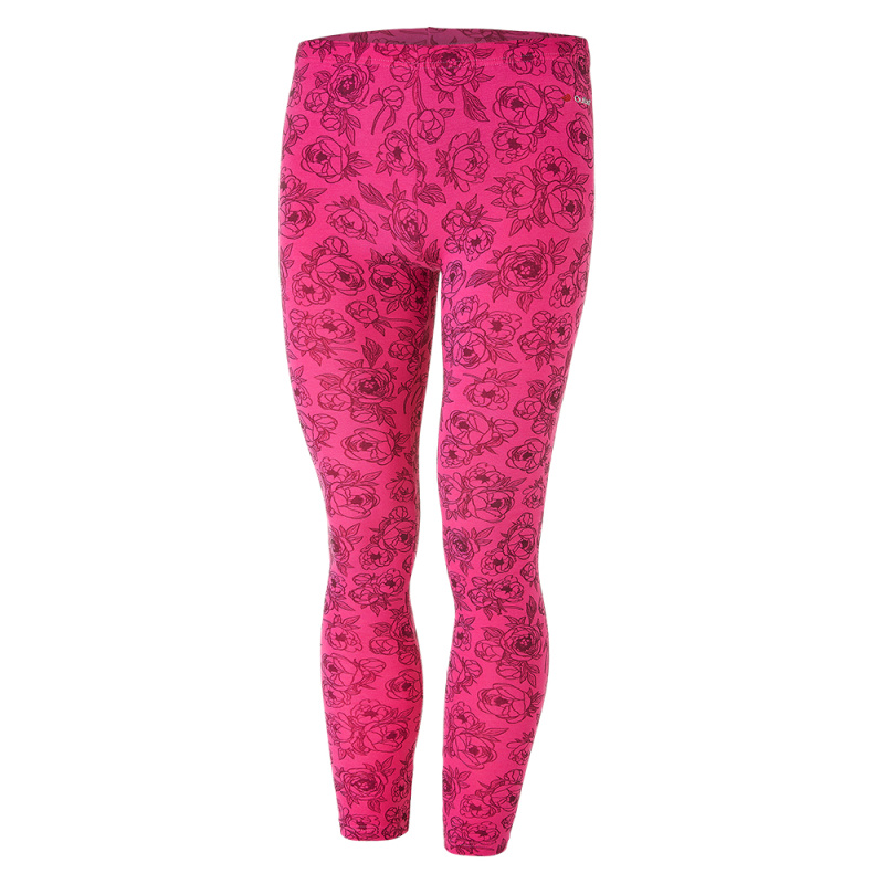 BARIDI wear Legíny smyk TISK Outlast® - růžová pivoňky Velikost oblečení: 140