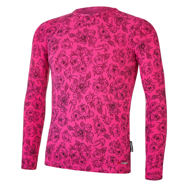 BARIDI wear Tričko smyk DR TISK Outlast® - růžová pivoňky Velikost oblečení: 164
