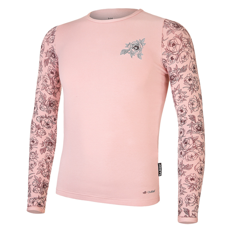 BARIDI wear Tričko smyk obrázek DR TISK Outlast® - sv.starorůžová pivoňky Velikost oblečení: 146