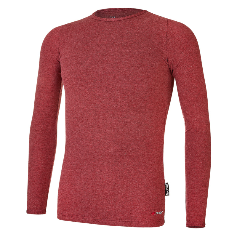 BARIDI wear Tričko smyk DR Outlast® - bordó melír Velikost oblečení: 152
