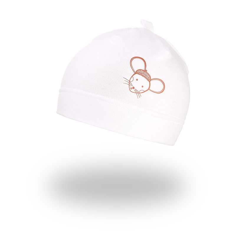 Little Angel Čepice smyk kojenecká obrázek Outlast® - bílá/myška Velikost čepic: 2 | 39-41 cm
