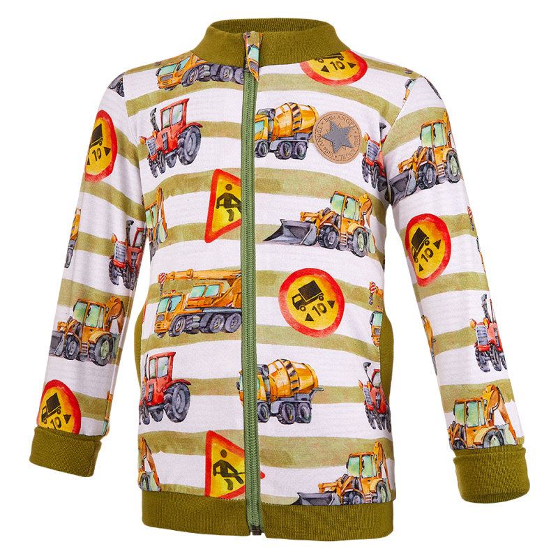 Little Angel Mikina podšitá Outlast® - na stavbě/pruh bíločerný Velikost oblečení: 86