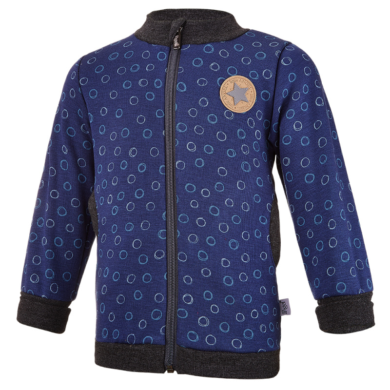 Little Angel Mikina hřejivá rozepínací - modrá Velikost oblečení: 98