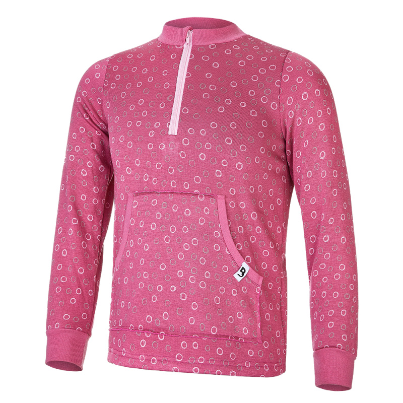 BARIDI wear Mikina hřejivá kapsa - růžová Velikost oblečení: 134
