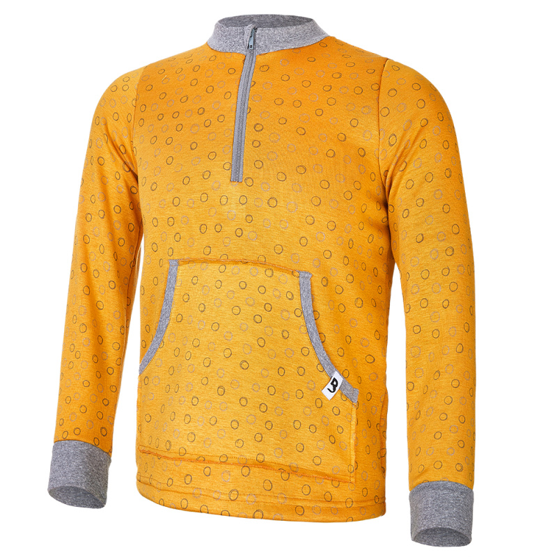 BARIDI wear Mikina hřejivá kapsa - okrová Velikost oblečení: 146
